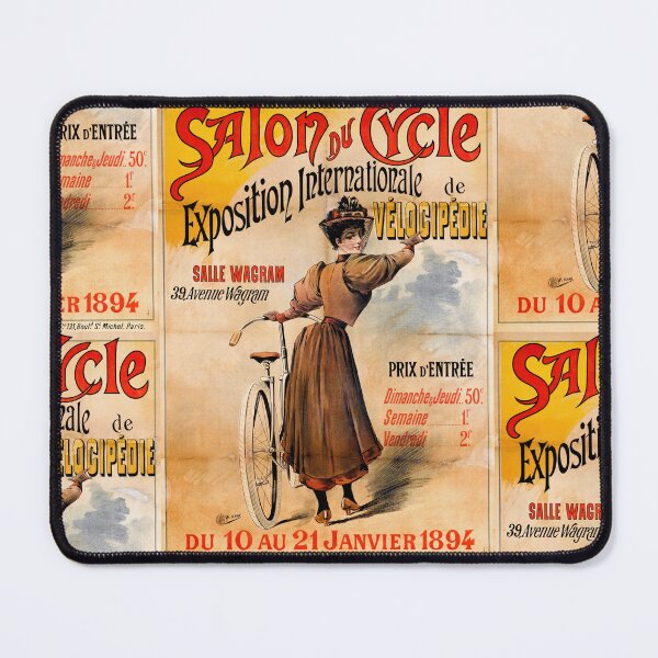 Item preview, Vintage Art Nouveau Cycling Poster | 1894 Salon du Cycle Exposition | Antique Bicycle & Women's Fashion Wall Art designed and sold by artofuniverse.