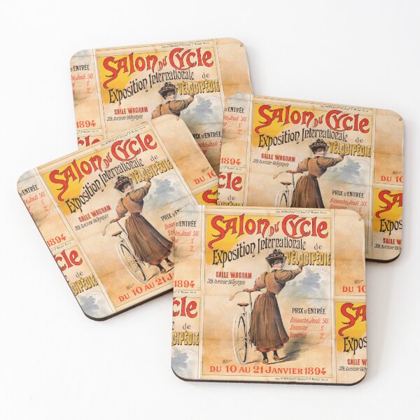 Item preview, Vintage Art Nouveau Cycling Poster | 1894 Salon du Cycle Exposition | Antique Bicycle & Women's Fashion Wall Art designed and sold by artofuniverse.