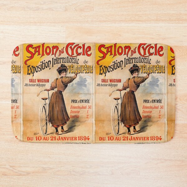 Item preview, Vintage Art Nouveau Cycling Poster | 1894 Salon du Cycle Exposition | Antique Bicycle & Women's Fashion Wall Art designed and sold by artofuniverse.