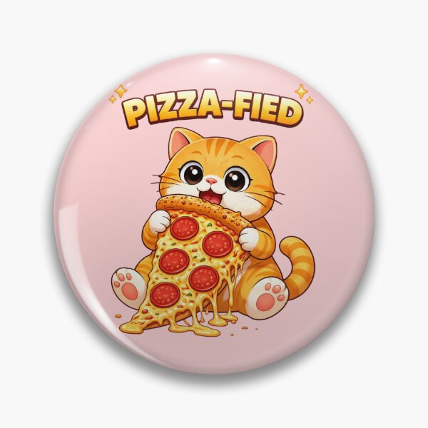 Item preview, Pizzafied Cat Funny Pizza Lover Meme Cute Ginger Cat Food Humor Art designed and sold by Mindworx21.
