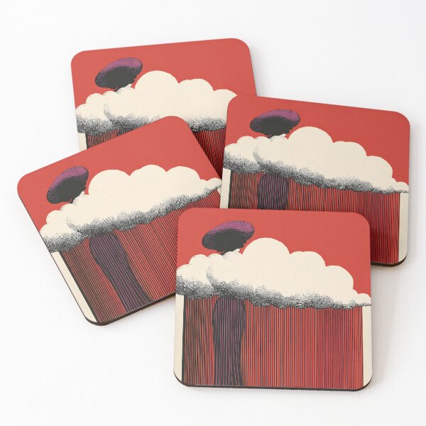 Item preview, Woman Above the Clouds – Art Deco Figurative Print Red and Black designed and sold by BestVarieties.