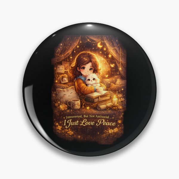 Item preview, Introverted But Not Antisocial Cat Girl Aesthetic – Cozy Reader Introvert Art, Peaceful Night Vibes Illustration designed and sold by sumodesign.