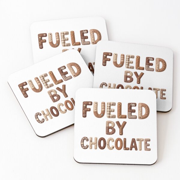 Item preview, FUELED BY CHOCOLATE - IN FAUX LETTERING designed and sold by AlexOBrienArt.