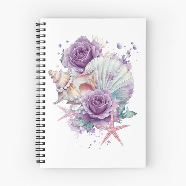 Item preview, Pastel Seashell and Purple Roses Coastal Aesthetic Elegant Ocean Floral Art designed and sold by Anastasiia Yurevych.