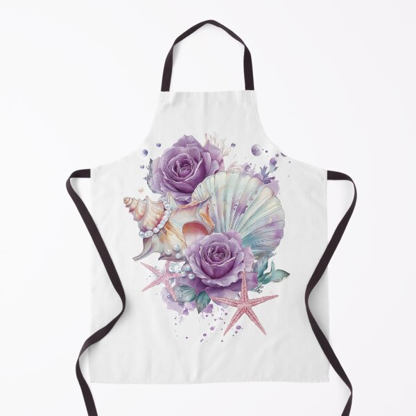 Item preview, Pastel Seashell and Purple Roses Coastal Aesthetic Elegant Ocean Floral Art designed and sold by Anastasiia Yurevych.