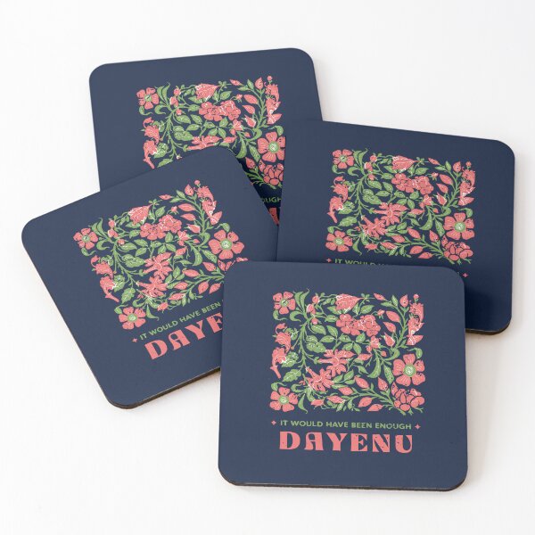 Item preview, Dayenu Floral Passover Quote designed and sold by Thank-HaShem.