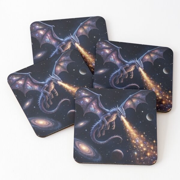 Item preview, Celestial Galaxy Dragon: Breathing Stardust in Deep Space designed and sold by ARYAM..