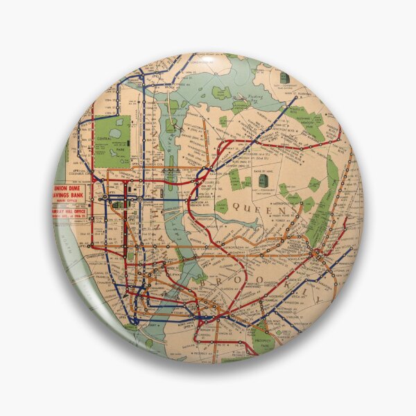 Item preview, Vintage New York City Subway Map Poster | Mid-Century Design | Union Dime Savings Bank Advertising | Historical Transit Art designed and sold by artofuniverse.