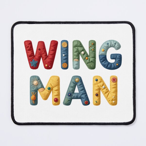 Item preview, WING MAN - IN FAUX LETTERING designed and sold by AlexOBrienArt.