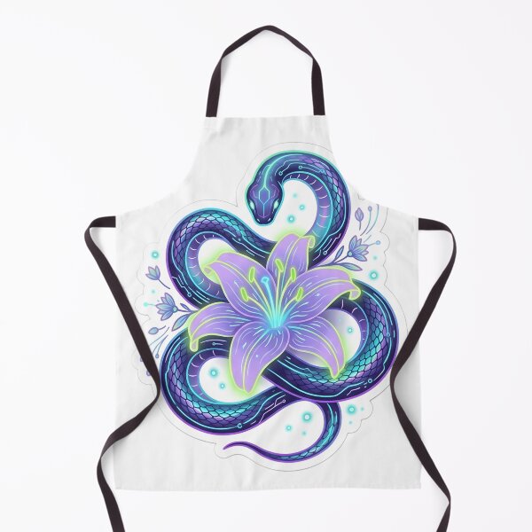 Item preview, Aesthetic Cyber Neon Snake and Lily Flower Glowing Bio-Luminescence Dark Zen designed and sold by StickyGuys.