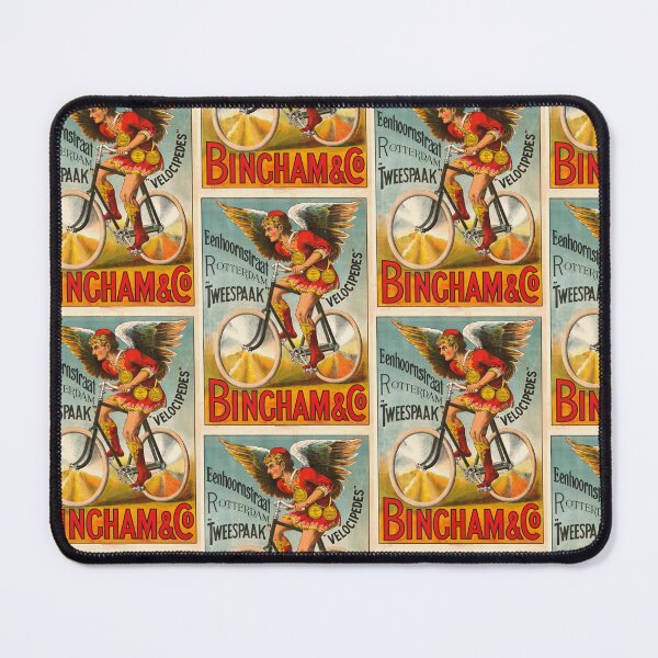 Item preview, Vintage Velocipede Art Nouveau Poster | Bingham & Co Bicycle | Mythological Winged Figure in Red Gold | Classic Advertising designed and sold by artofuniverse.