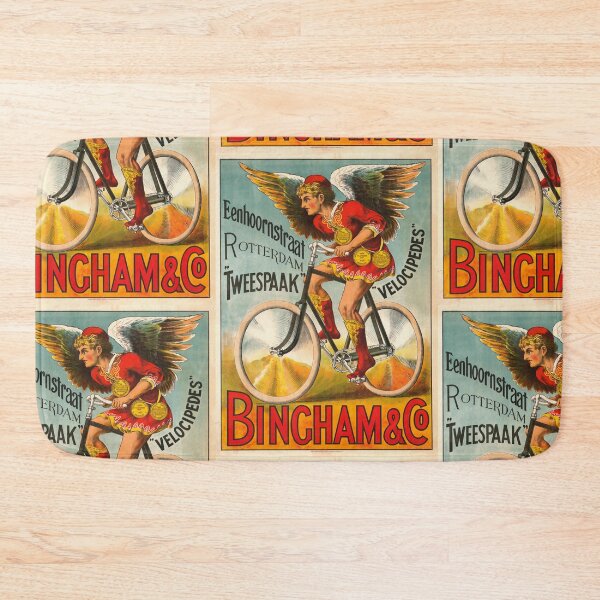 Item preview, Vintage Velocipede Art Nouveau Poster | Bingham & Co Bicycle | Mythological Winged Figure in Red Gold | Classic Advertising designed and sold by artofuniverse.