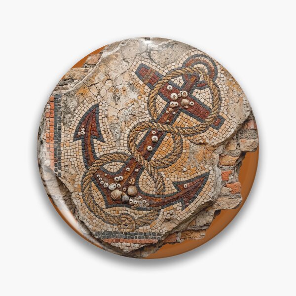 Item preview, Ancient Anchor (Roman Floor Mosaic Fragment) designed and sold by codex antique.
