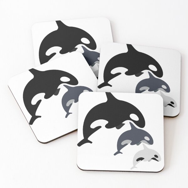 Item preview, three orca whales of different sizes in black and white. designed and sold by geekmania48.