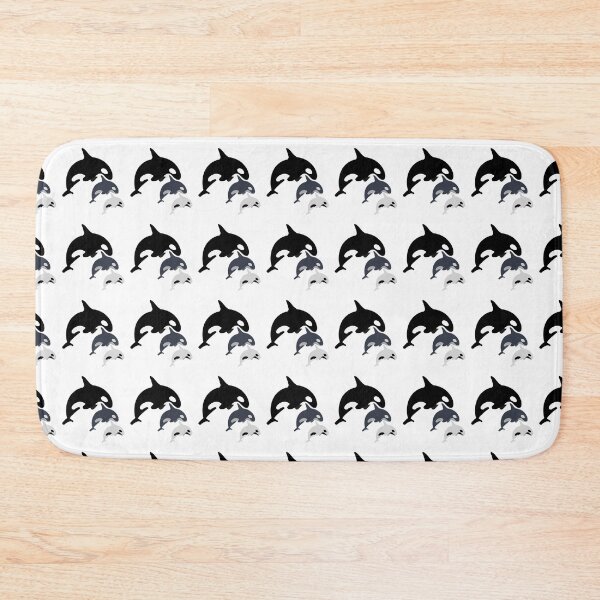 Item preview, three orca whales of different sizes in black and white. designed and sold by geekmania48.