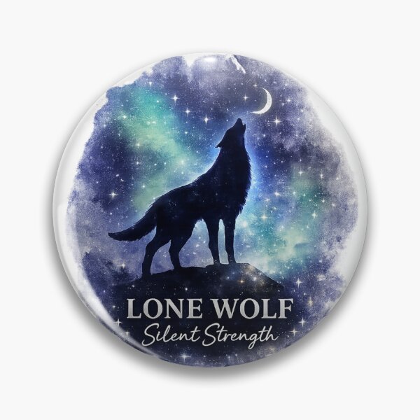 Item preview, Lone Wolf Silent Strength Aesthetic – Introvert Wolf Galaxy Night Sky Illustration, Solitude Power Design designed and sold by sumodesign.