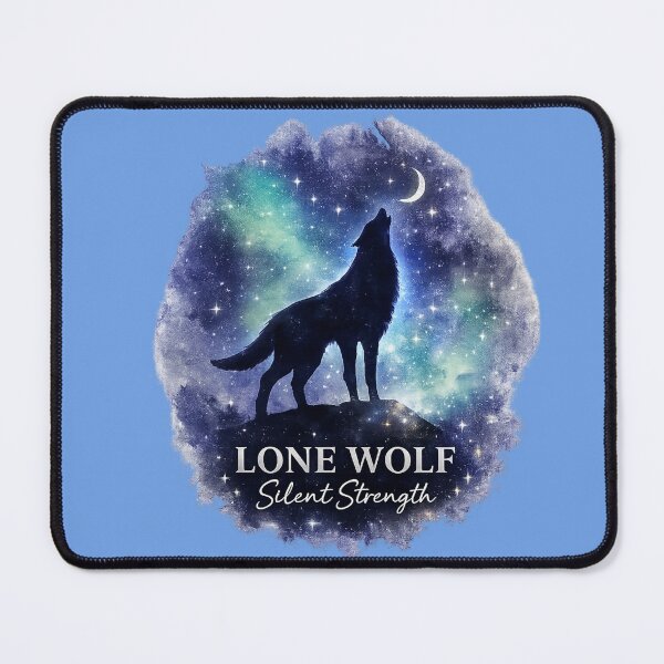 Item preview, Lone Wolf Silent Strength Aesthetic – Introvert Wolf Galaxy Night Sky Illustration, Solitude Power Design designed and sold by sumodesign.