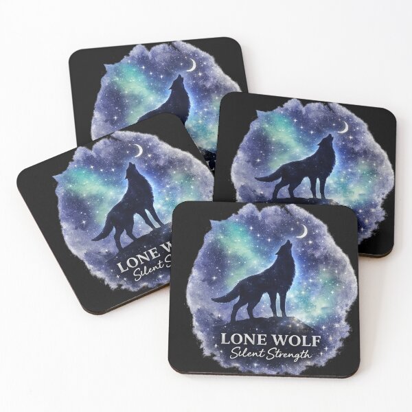 Item preview, Lone Wolf Silent Strength Aesthetic – Introvert Wolf Galaxy Night Sky Illustration, Solitude Power Design designed and sold by sumodesign.