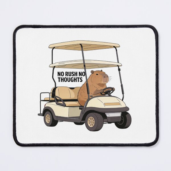 Item preview, No Rush No Thoughts Capybara Golf Cart Funny Chill Animal Meme Design designed and sold by Anastasiia Yurevych.