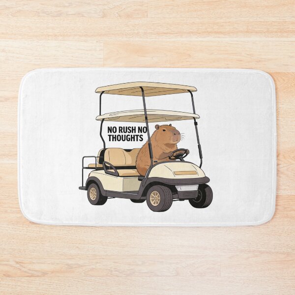Item preview, No Rush No Thoughts Capybara Golf Cart Funny Chill Animal Meme Design designed and sold by Anastasiia Yurevych.