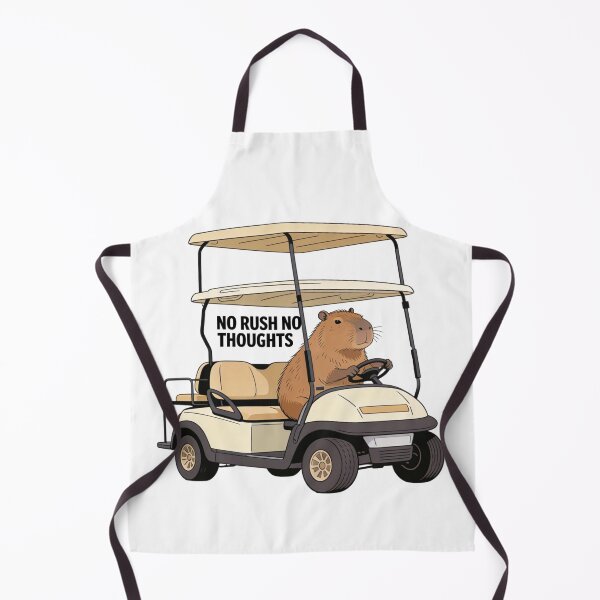 Item preview, No Rush No Thoughts Capybara Golf Cart Funny Chill Animal Meme Design designed and sold by Anastasiia Yurevych.