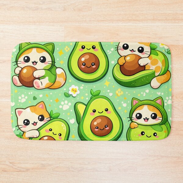 Item preview, Kawaii Avocado Cats Pattern designed and sold by aminz4.