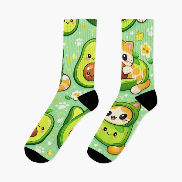 Item preview, Kawaii Avocado Cats Pattern designed and sold by aminz4.