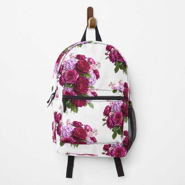 Item preview, green retro floral deep burgundy roses designed and sold by ArtivioShop.