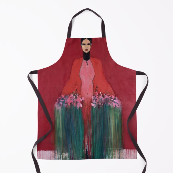 Item preview, Girl with Bouquet – Red Background designed and sold by Gela Mikava.