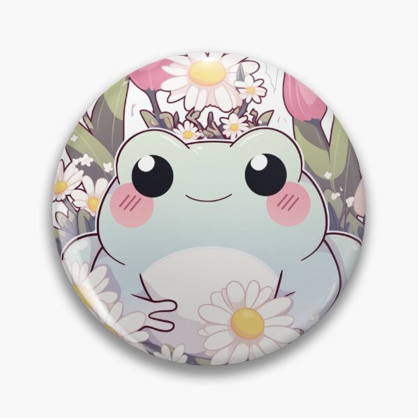 Item preview, Kawaii Frog Spring Flowers Pastel Easter Sticker designed and sold by DumplingDestroy.