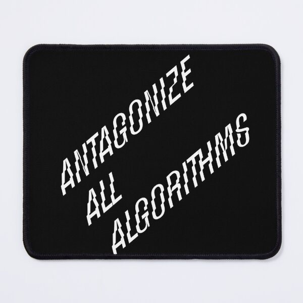 Item preview, Antagonize All Algorithms - White on Black designed and sold by AndrewACaldwell.
