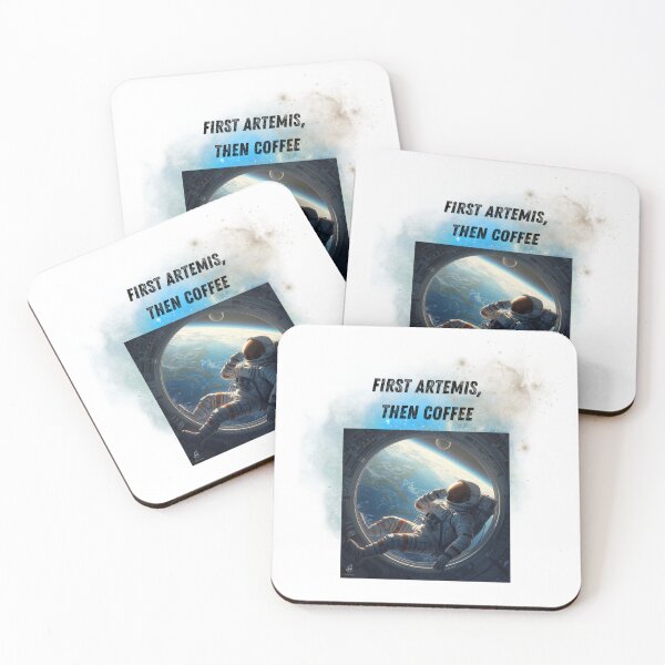 Item preview, Artemis II NASA Mission: First Artemis Then Coffee Astronaut - Earth View Space Station Aesthetic designed and sold by siempredesign.