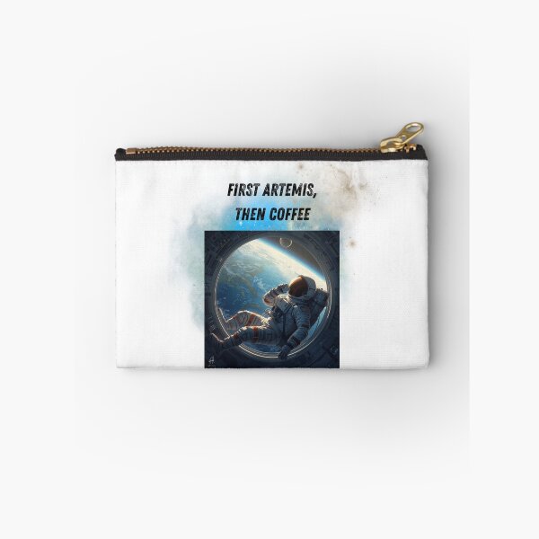 Item preview, Artemis II NASA Mission: First Artemis Then Coffee Astronaut - Earth View Space Station Aesthetic designed and sold by siempredesign.