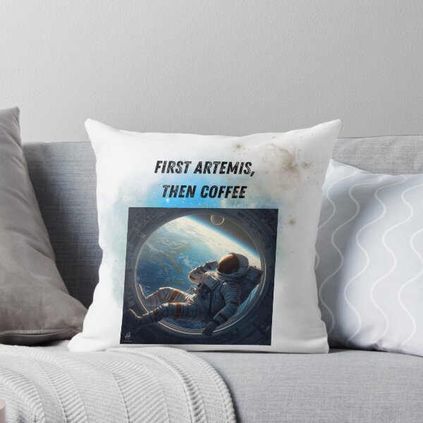 Item preview, Artemis II NASA Mission: First Artemis Then Coffee Astronaut - Earth View Space Station Aesthetic designed and sold by siempredesign.