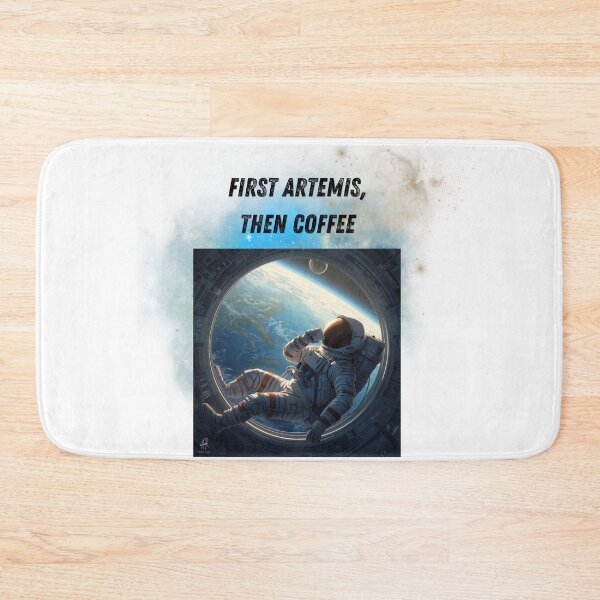 Item preview, Artemis II NASA Mission: First Artemis Then Coffee Astronaut - Earth View Space Station Aesthetic designed and sold by siempredesign.