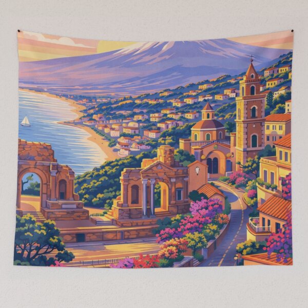Item preview, Taormina Sicily Travel Poster designed and sold by MatthewHeights.