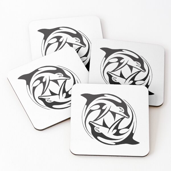 Item preview, black and white dolphin design. designed and sold by geekmania48.