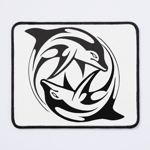 Item preview, black and white dolphin design. designed and sold by geekmania48.
