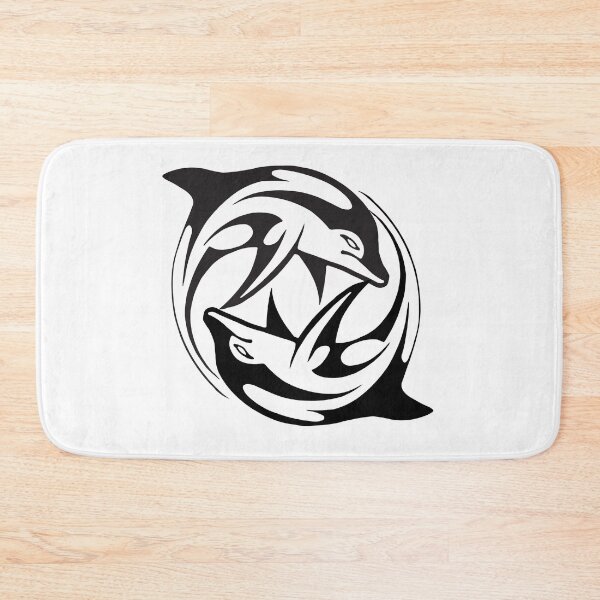 Item preview, black and white dolphin design. designed and sold by geekmania48.