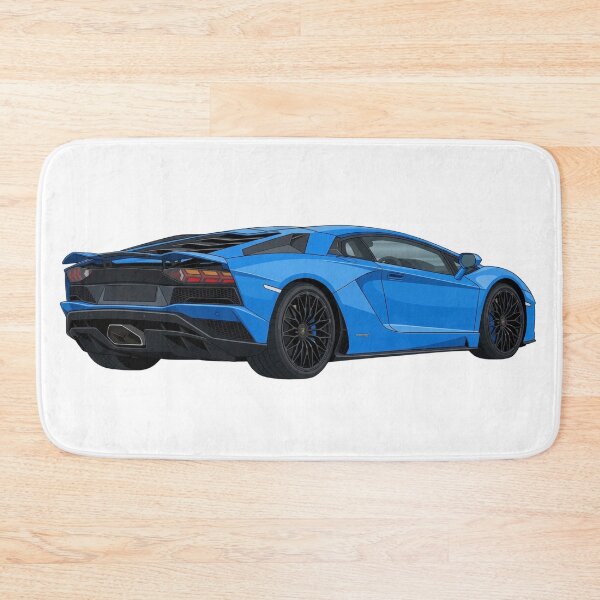 Item preview, Blue Supercar Rear View Vector Art designed and sold by NikksGarage.