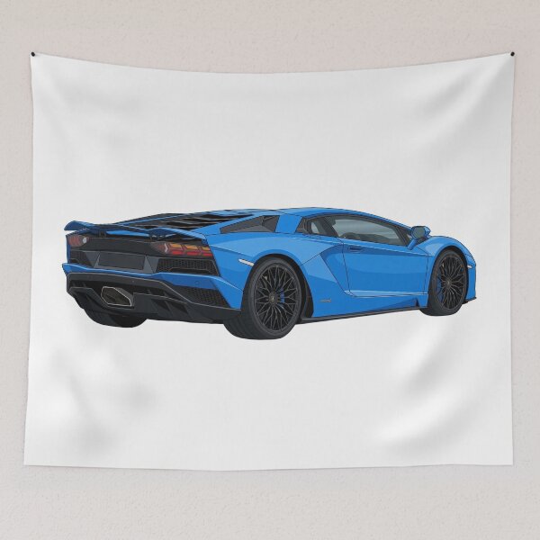 Item preview, Blue Supercar Rear View Vector Art designed and sold by NikksGarage.