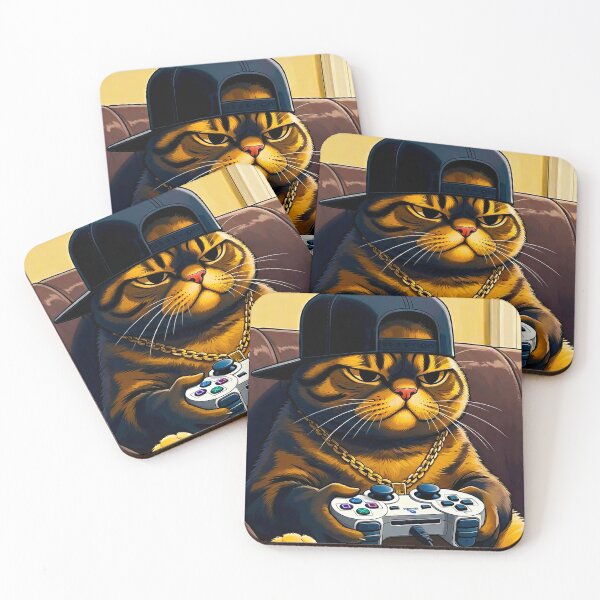Item preview, Retro Gaming Cat – Funny Gamer Kitten designed and sold by MaisonMaroMara.