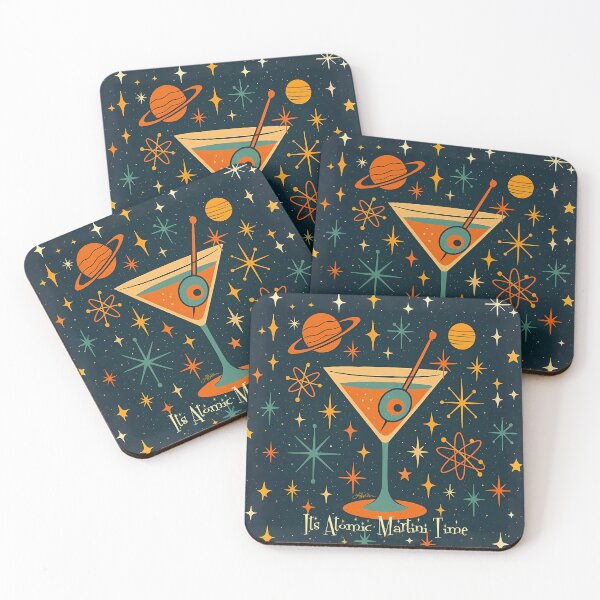 Item preview, Retro Futuristic Its Atomic Martini Time designed and sold by Lee Hiller Designs.