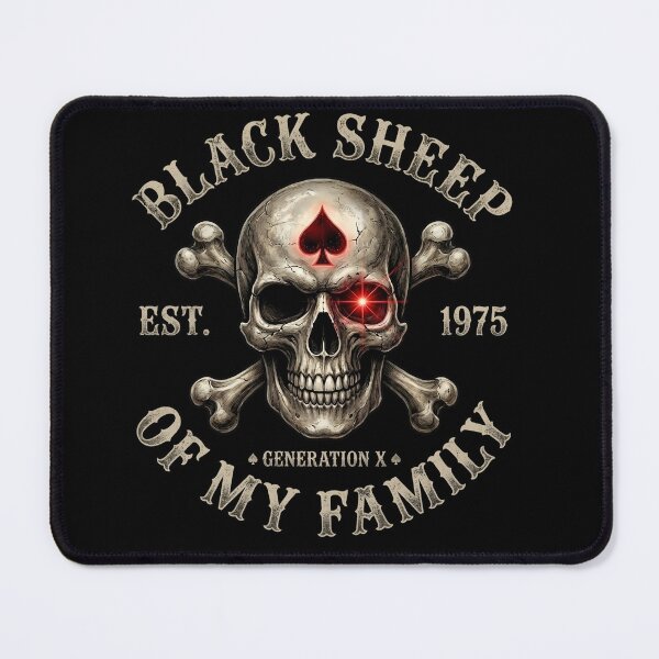Item preview, Black Sheep of My Family Skeleton Funny Sarcastic Quote Aesthetic designed and sold by VGAfanatic.