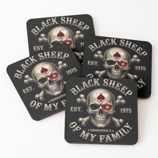 Item preview, Black Sheep of My Family Skeleton Funny Sarcastic Quote Aesthetic designed and sold by VGAfanatic.