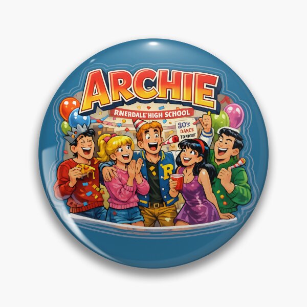 Item preview, Archie Riverdale High School Party – Retro Comic Friends Celebration 3D Sticker Design designed and sold by Imagetore.