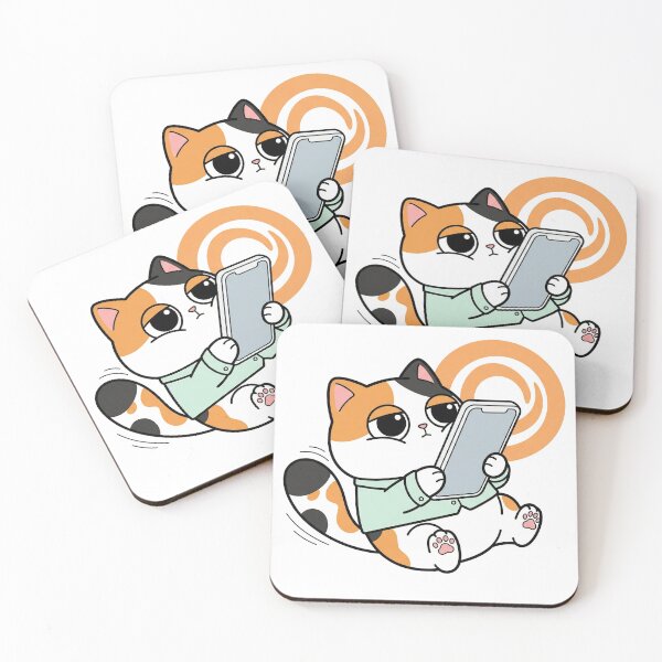 Item preview, Kawaii Munchkin Cat Doomscrolling Anxiety designed and sold by Inna Myrien.