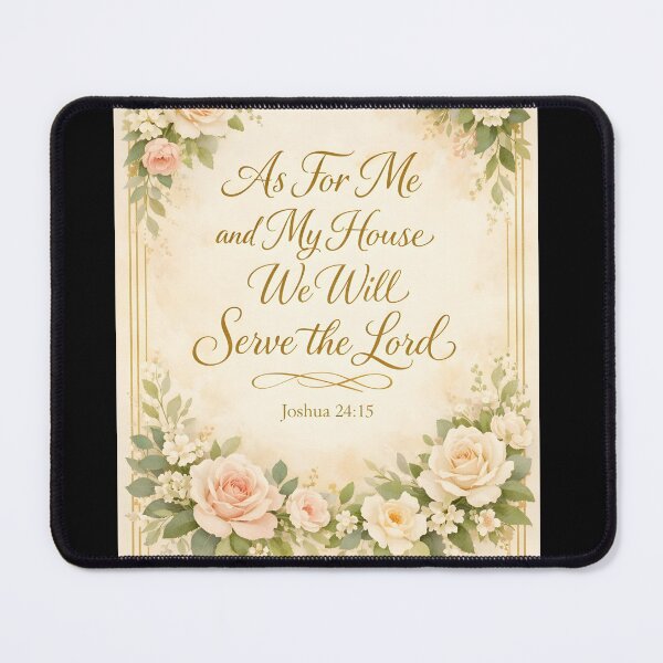 Item preview, As For Me and My House We Will Serve the Lord — Joshua 24:15 — Christian Home Decor Print designed and sold by AbidingCreatives.