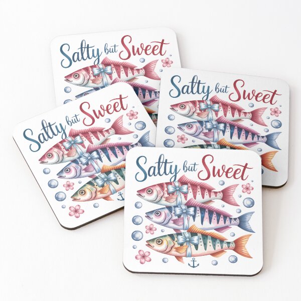 Item preview, Salty But Sweet Cute Fish Illustration – Whimsical Nautical Watercolor Design designed and sold by Snifferius.