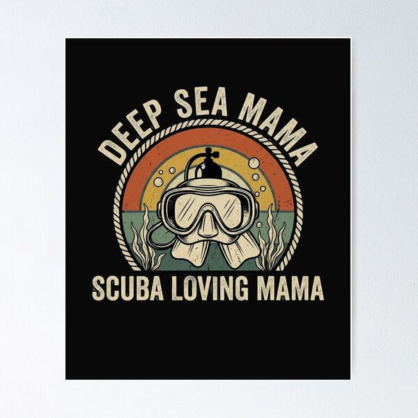 Item preview, Retro Scuba Loving Mama Vintage Sunset Diver designed and sold by Jaroslaw-S.
